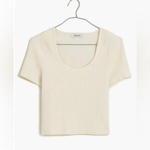 madewell sculpt ottoman ribbed tee ivory cream women xxsmall xxs